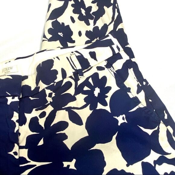 J. Crew Factory navy blue floral skimmer pants size 10 - Picture 14 of 16